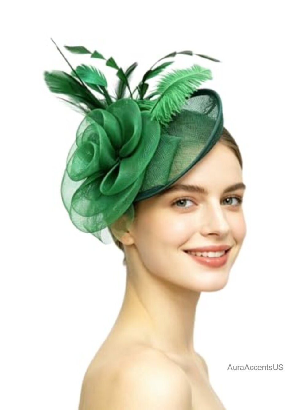 Mesh Organza Feather Fascinator Hat Veil Headband Hair Clip Tea Party